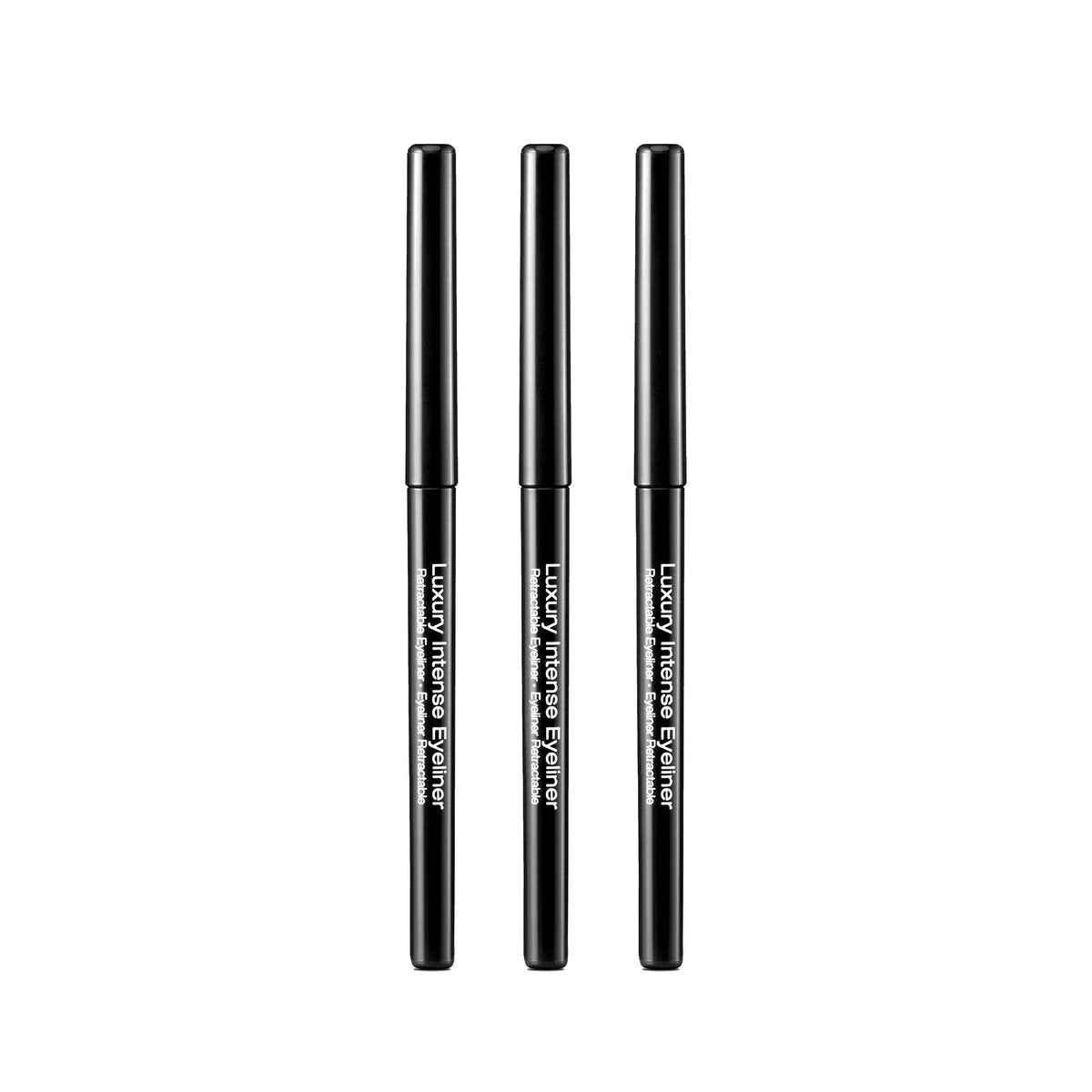 KISS NEW YORK Professional Retractable Eyeliner - Luxury Intense Highly Pigmented Eye Makeup, Long-Lasting, Water-Resistant, Smudge-Proof, Smooth Gliding (3 Pack, Blackest Black) - görsel 1