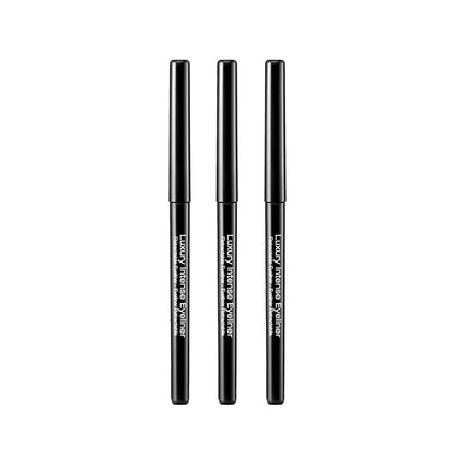 KISS NEW YORK Professional Retractable Eyeliner - Luxury Intense Highly Pigmented Eye Makeup, Long-Lasting, Water-Resistant, Smudge-Proof, Smooth Gliding (3 Pack, Blackest Black)