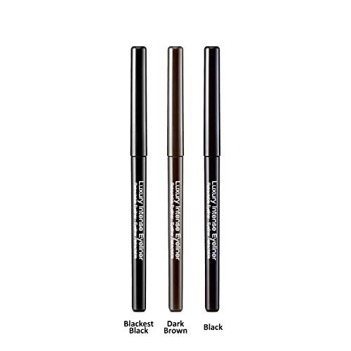 KISS NEW YORK Professional Retractable Eyeliner - Luxury Intense Highly Pigmented Eye Makeup, Long-Lasting, Water-Resistant, Smudge-Proof, Smooth Gliding (3 Pack, Blackest Black) - görsel 10