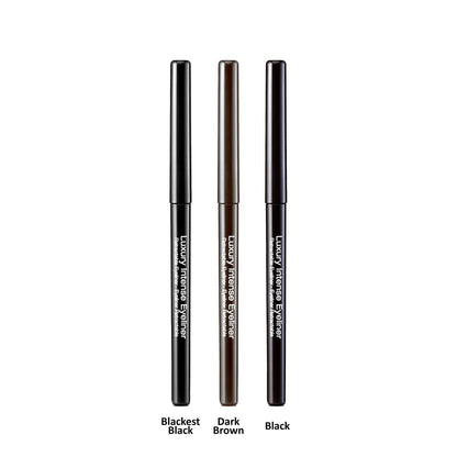 KISS NEW YORK Professional Retractable Eyeliner - Luxury Intense Highly Pigmented Eye Makeup, Long-Lasting, Water-Resistant, Smudge-Proof, Smooth Gliding (3 Pack, Blackest Black)