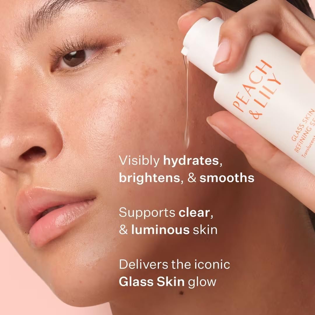 Peach & Lily Glass Skin Refining Serum – Hyaluronic Acid & Niacinamide Face Serum for Sensitive Skin, Vegan & Cruelty Free Korean Beauty (1.35 oz) Avelisse