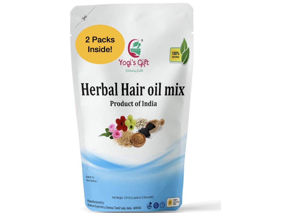 Yogi’s Gift Ayurvedic Herbal Hair Oil Mix – 18 Essential Herbs for Hair Growth, 2.65 oz (Pack of 2), 100% Natural Avelisse
