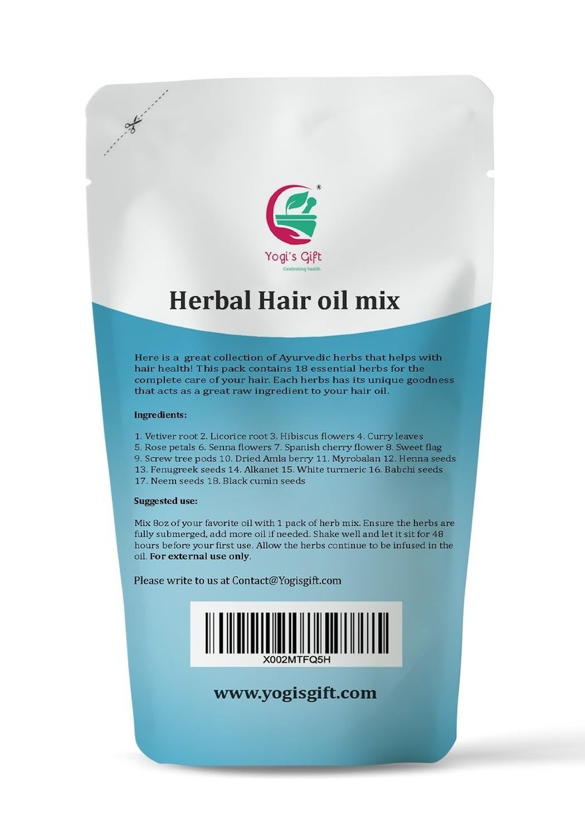 Yogi’s Gift Ayurvedic Herbal Hair Oil Mix – 18 Essential Herbs for Hair Growth, 2.65 oz (Pack of 2), 100% Natural Avelisse