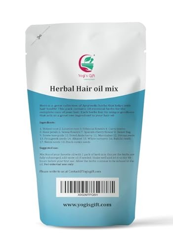 Yogi’s Gift Ayurvedic Herbal Hair Oil Mix – 18 Essential Herbs for Hair Growth, 2.65 oz (Pack of 2), 100% Natural Avelisse