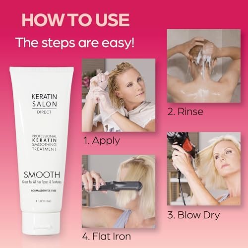 Keratin Salon Direct Keratin Hair Treatment - 4 oz | Frizz Control, Formaldehyde Free, Salon Quality Smoothing Treatment for All Hair Types Avelisse