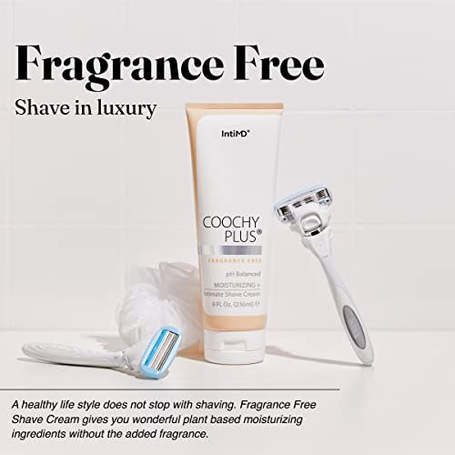 IntiMD Coochy Plus Intimate Shaving Cream – Fragrance Free, 8 oz – Rash-Free Shaving for Pubic Area, Bikini Line, Armpits – Prevents Razor Burn, Bumps, Ingrown Hair & Itchiness - görsel 9