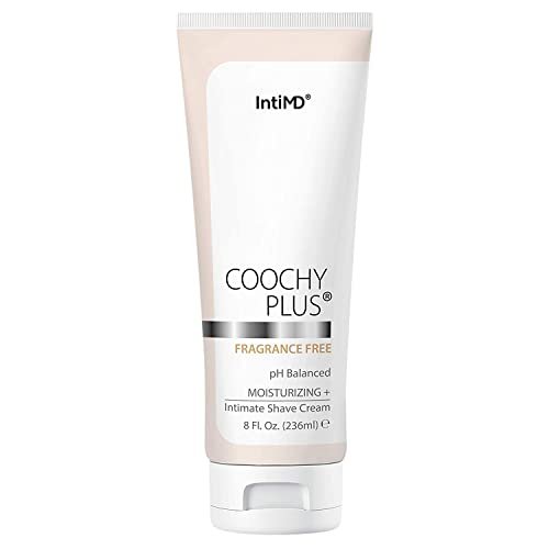 IntiMD Coochy Plus Intimate Shaving Cream – Fragrance Free, 8 oz – Rash-Free Shaving for Pubic Area, Bikini Line, Armpits – Prevents Razor Burn, Bumps, Ingrown Hair & Itchiness - görsel 1
