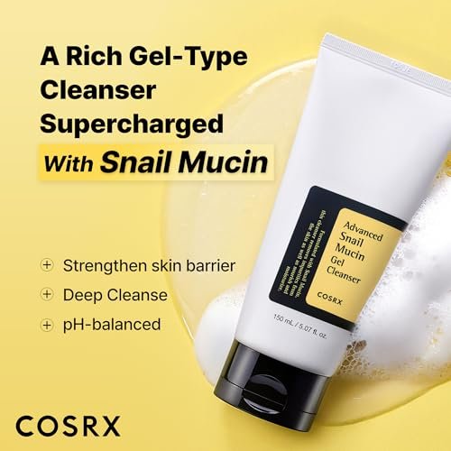 COSRX Advanced Snail Mucin Gel Cleanser - 5.07 Fl Oz (150 mL) - Rich Daily Deep Cleansing Gel for Dry & Sensitive Skin, Korean Skin Care, No Parabens, Not Tested on Animals Avelisse