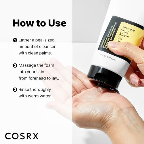 COSRX Advanced Snail Mucin Gel Cleanser - 5.07 Fl Oz (150 mL) - Rich Daily Deep Cleansing Gel for Dry & Sensitive Skin, Korean Skin Care, No Parabens, Not Tested on Animals Avelisse