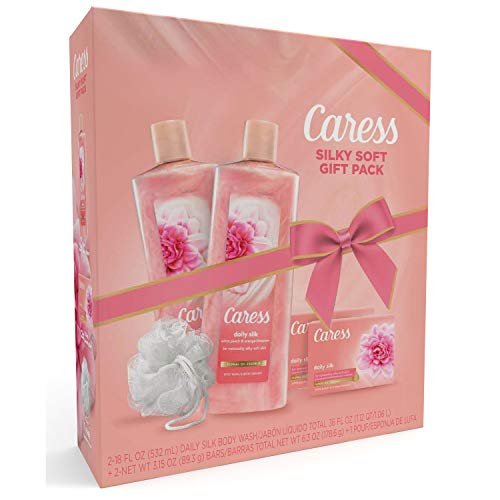 Caress Daily Silk Bar Soap & Hydrating Body Wash Gift Set, 5 Piece Set, 4 Count - görsel 4