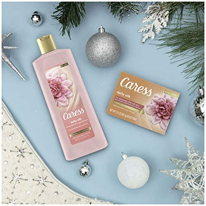 Caress Daily Silk Bar Soap & Hydrating Body Wash Gift Set, 5 Piece Set, 4 Count
