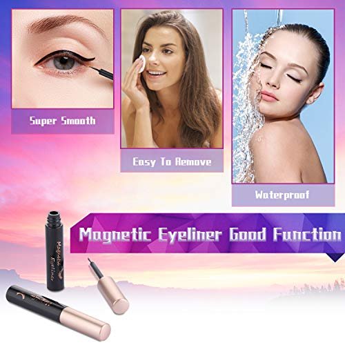 DEJAVIA Magnetic Eyelashes with Eyeliner Kit - 10 Pairs Premium 3D Natural Look Reusable Eyelashes with Tweezers Applicator, Strong Magnetic Eyeliner, No Glue Needed - görsel 8