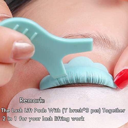 Lash Lift Pads DIY Eyelash Perm Rods 10 Pcs Sky Blue Silicone Shields - Reusable 5 Sizes SMM1M2L - görsel 7