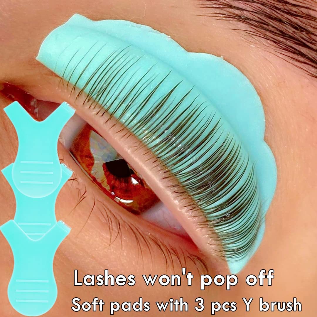 Lash Lift Pads DIY Eyelash Perm Rods 10 Pcs Sky Blue Silicone Shields - Reusable 5 Sizes SMM1M2L - görsel 14
