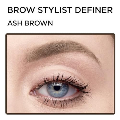L'Oreal Paris Brow Stylist Definer Waterproof Eyebrow Pencil - Ultra-Fine Mechanical Pencil, Medium Ash Brown
