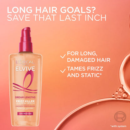 L'Oreal Paris Elvive Dream Lengths Frizz Killer Leave-In Serum, 3.4 fl oz (100 ml)
