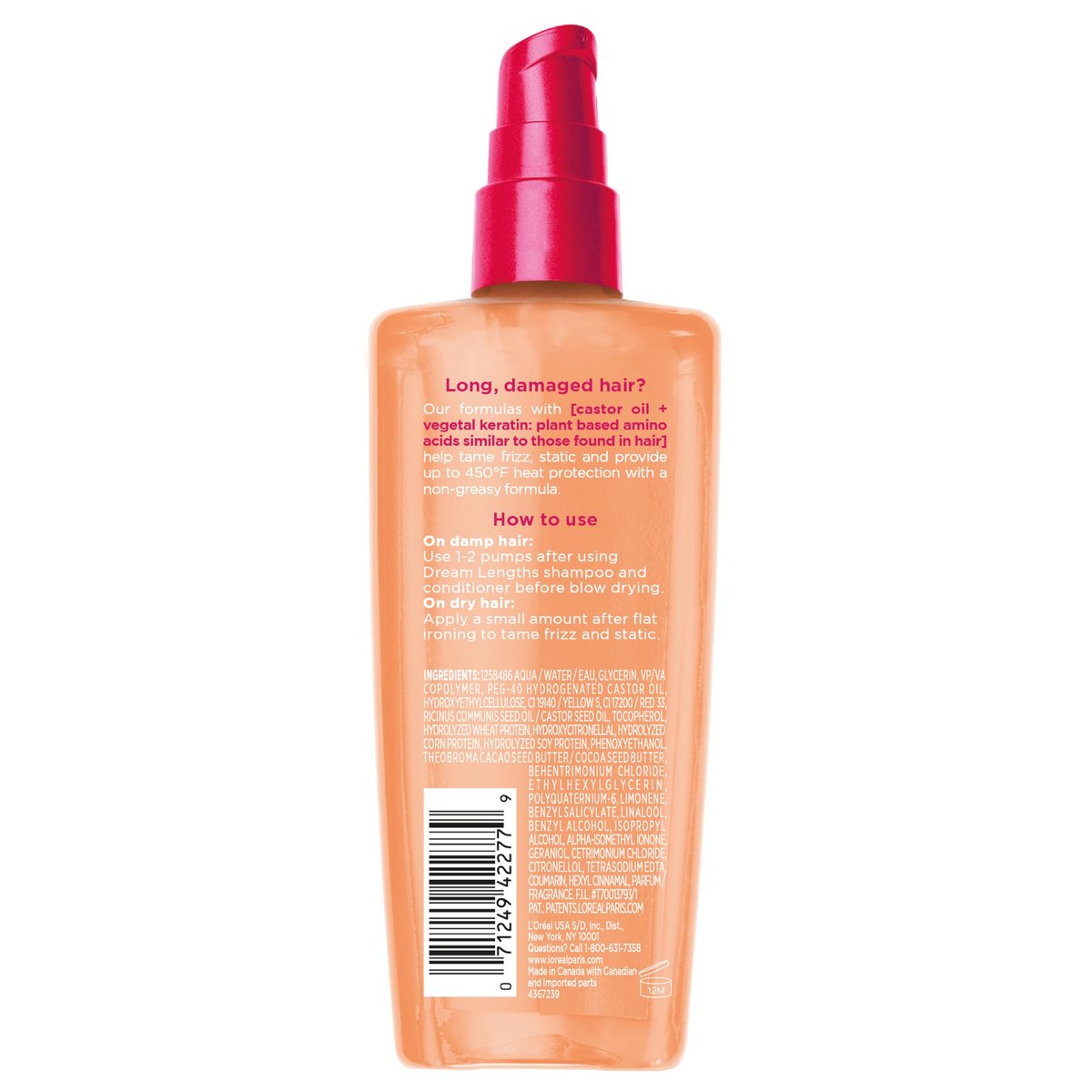 L'Oreal Paris Elvive Dream Lengths Frizz Killer Leave-In Serum, 3.4 fl oz (100 ml) - görsel 16