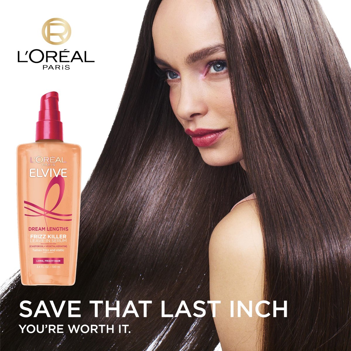 L'Oreal Paris Elvive Dream Lengths Frizz Killer Leave-In Serum, 3.4 fl oz (100 ml) - görsel 6