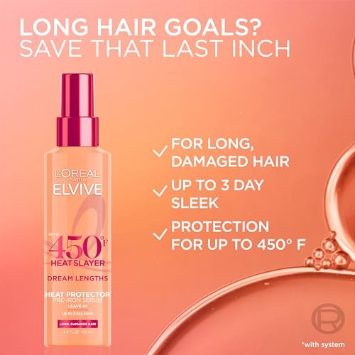 L'Oreal Paris Elvive Dream Lengths Heat Slayer Pre-Iron Spray Leave-In, 4.4 oz - görsel 11