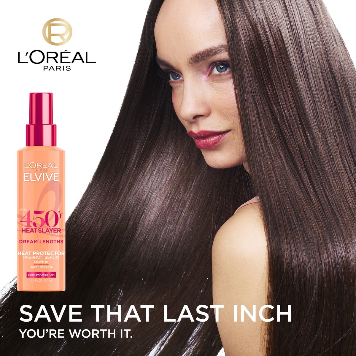 L'Oreal Paris Elvive Dream Lengths Heat Slayer Pre-Iron Spray Leave-In, 4.4 oz - görsel 6