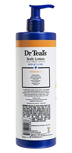 Dr Teal's Body Lotion - Moisture Plus with Radiant Citrus Essential Oils & Vitamin C, 18 Fl Oz (Pack of 2) Avelisse