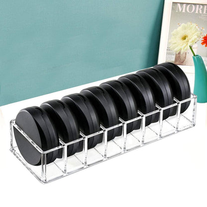 Clear Acrylic Makeup Organizer - 8 Slot Cosmetic Storage for Blush, Eyeshadow, Lipstick & More | Vanity Desk Holder