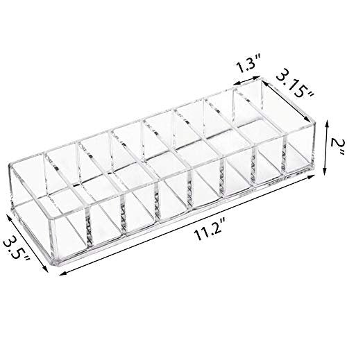Clear Acrylic Makeup Organizer - 8 Slot Cosmetic Storage for Blush, Eyeshadow, Lipstick & More | Vanity Desk Holder - görsel 6