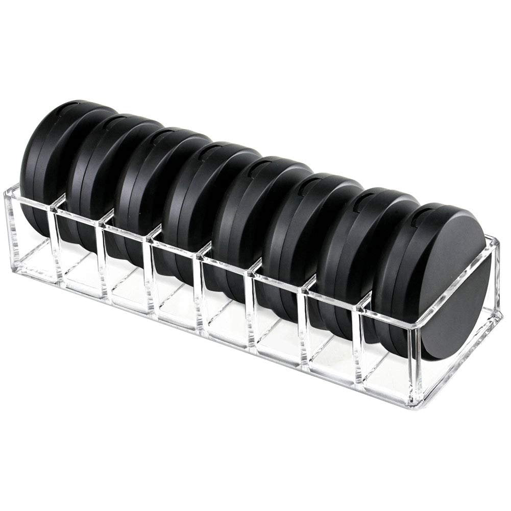 Clear Acrylic Makeup Organizer - 8 Slot Cosmetic Storage for Blush, Eyeshadow, Lipstick & More | Vanity Desk Holder - görsel 1