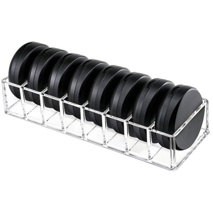 Clear Acrylic Makeup Organizer - 8 Slot Cosmetic Storage for Blush, Eyeshadow, Lipstick & More | Vanity Desk Holder