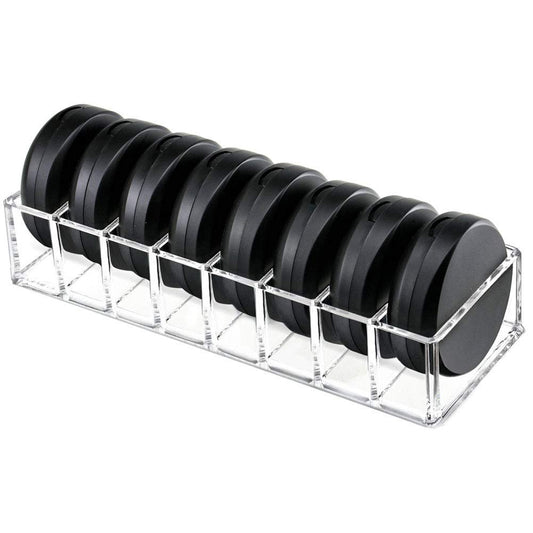 Clear Acrylic Makeup Organizer - 8 Slot Cosmetic Storage for Blush, Eyeshadow, Lipstick & More | Vanity Desk Holder