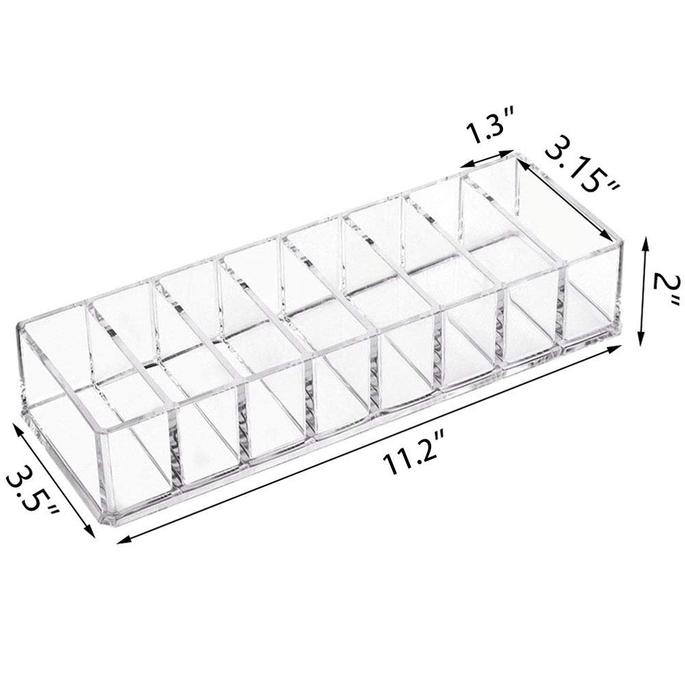 Clear Acrylic Makeup Organizer - 8 Slot Cosmetic Storage for Blush, Eyeshadow, Lipstick & More | Vanity Desk Holder - görsel 5