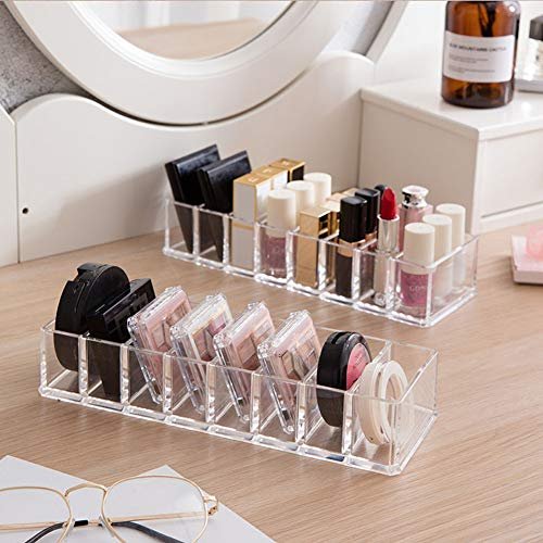 Clear Acrylic Makeup Organizer - 8 Slot Cosmetic Storage for Blush, Eyeshadow, Lipstick & More | Vanity Desk Holder - görsel 12