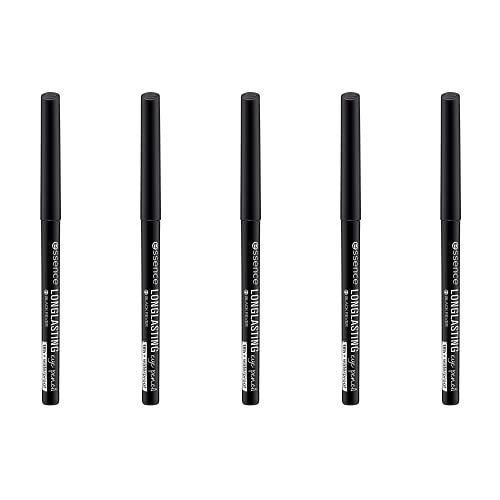 essence Longlasting Eyeliner Pencil - 5-Pack Black, Water-Resistant, Vegan & Cruelty Free Avelisse