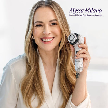 Michael Todd Beauty Soniclear Allure 2024 Best of Beauty Winner Facial Cleansing + Exfoliation Brush System with Antimicrobial Protected Bristles, 4 Speeds, Serum Infusion Head + Travel Case Avelisse