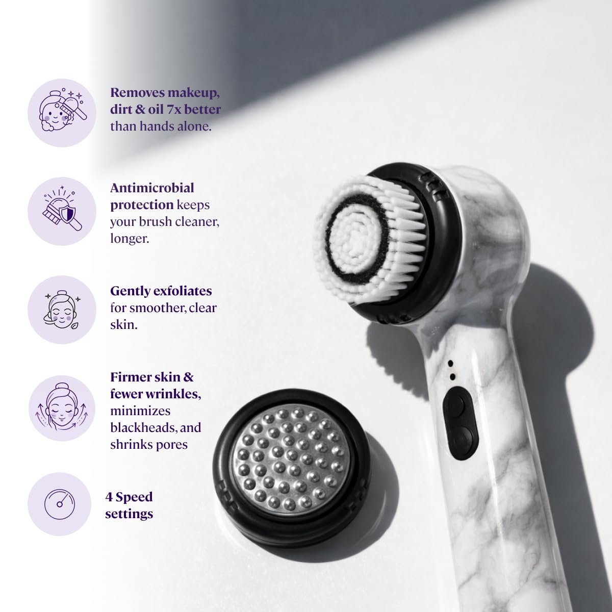 Michael Todd Beauty Soniclear Allure 2024 Best of Beauty Winner Facial Cleansing + Exfoliation Brush System with Antimicrobial Protected Bristles, 4 Speeds, Serum Infusion Head + Travel Case Avelisse