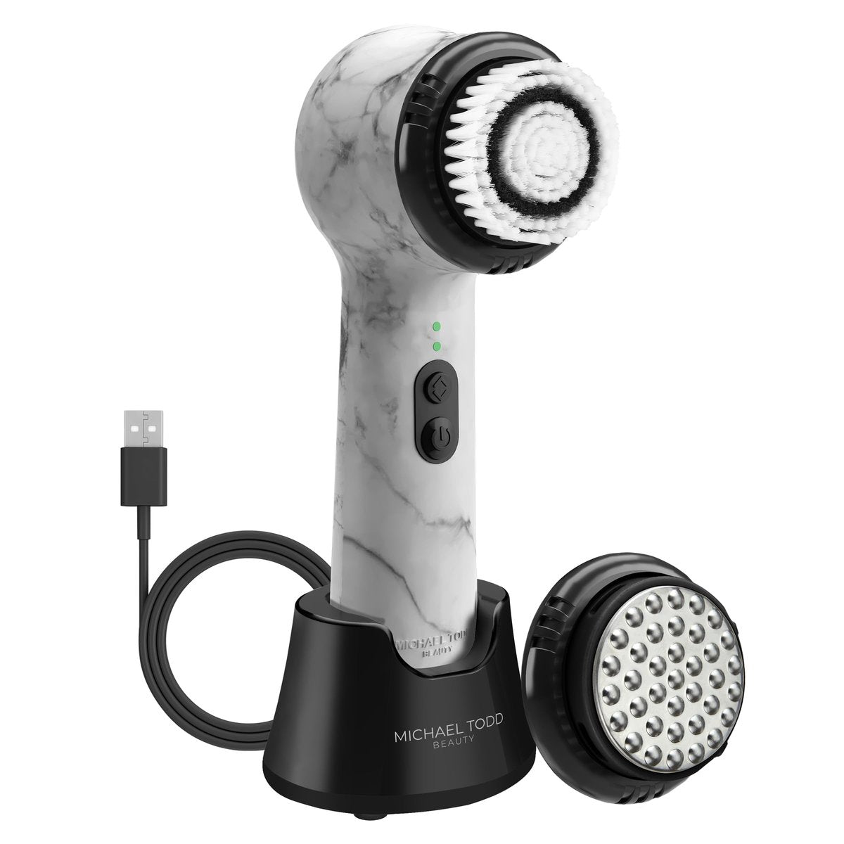 Michael Todd Beauty Soniclear Allure 2024 Best of Beauty Winner Facial Cleansing + Exfoliation Brush System with Antimicrobial Protected Bristles, 4 Speeds, Serum Infusion Head + Travel Case Avelisse