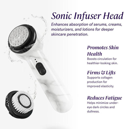 Michael Todd Beauty Soniclear Allure 2024 Best of Beauty Winner Facial Cleansing + Exfoliation Brush System with Antimicrobial Protected Bristles, 4 Speeds, Serum Infusion Head + Travel Case Avelisse