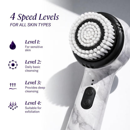Michael Todd Beauty Soniclear Allure 2024 Best of Beauty Winner Facial Cleansing + Exfoliation Brush System with Antimicrobial Protected Bristles, 4 Speeds, Serum Infusion Head + Travel Case Avelisse
