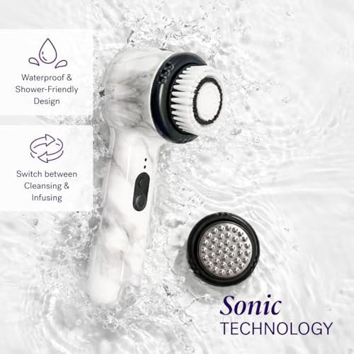 Michael Todd Beauty Soniclear Allure 2024 Best of Beauty Winner Facial Cleansing + Exfoliation Brush System with Antimicrobial Protected Bristles, 4 Speeds, Serum Infusion Head + Travel Case Avelisse