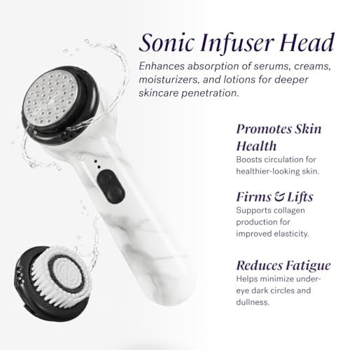 Michael Todd Beauty Soniclear Allure 2024 Best of Beauty Winner Facial Cleansing + Exfoliation Brush System with Antimicrobial Protected Bristles, 4 Speeds, Serum Infusion Head + Travel Case Avelisse