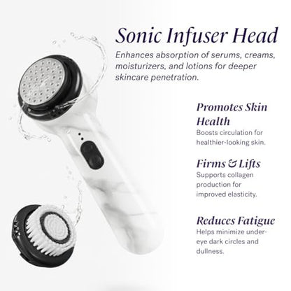 Michael Todd Beauty Soniclear Allure 2024 Best of Beauty Winner Facial Cleansing + Exfoliation Brush System with Antimicrobial Protected Bristles, 4 Speeds, Serum Infusion Head + Travel Case Avelisse