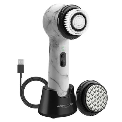 Michael Todd Beauty Soniclear Allure 2024 Best of Beauty Winner Facial Cleansing + Exfoliation Brush System with Antimicrobial Protected Bristles, 4 Speeds, Serum Infusion Head + Travel Case Avelisse