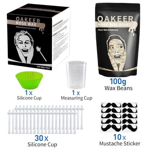 Oakeer Nose Hair Remover Kit – 30 Wax Sticks & 100g Nose Wax for At-Home Hair Removal for Men and Women - görsel 8