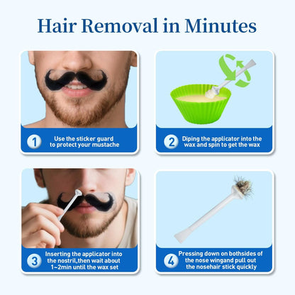 Oakeer Nose Hair Remover Kit – 30 Wax Sticks & 100g Nose Wax for At-Home Hair Removal for Men and Women