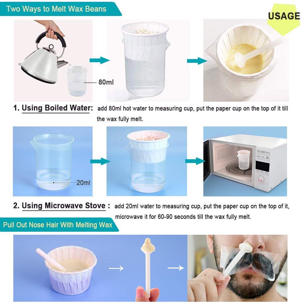 Oakeer Nose Hair Remover Kit – 30 Wax Sticks & 100g Nose Wax for At-Home Hair Removal for Men and Women - görsel 11