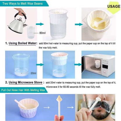 Oakeer Nose Hair Remover Kit – 30 Wax Sticks & 100g Nose Wax for At-Home Hair Removal for Men and Women