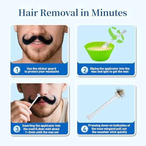 Oakeer Nose Hair Remover Kit – 30 Wax Sticks & 100g Nose Wax for At-Home Hair Removal for Men and Women - görsel 14
