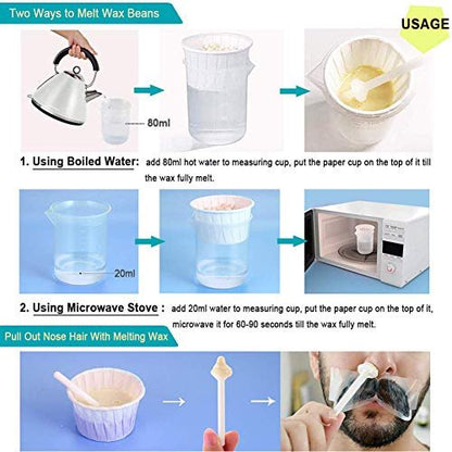 Oakeer Nose Hair Remover Kit – 30 Wax Sticks & 100g Nose Wax for At-Home Hair Removal for Men and Women