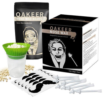 Oakeer Nose Hair Remover Kit – 30 Wax Sticks & 100g Nose Wax for At-Home Hair Removal for Men and Women