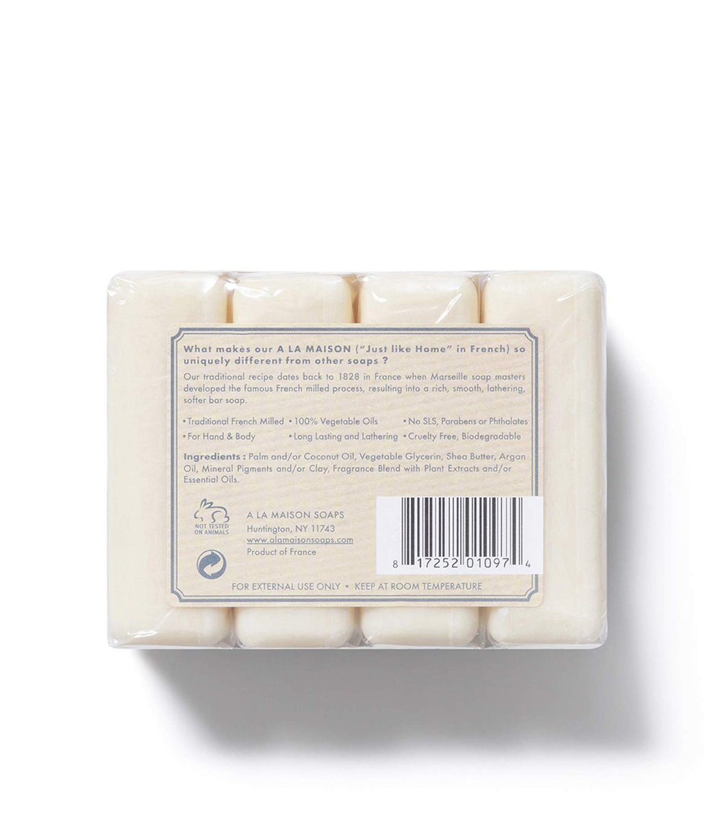 A LA MAISON Fresh Sea Salt Bar Soap - Triple French Milled Natural Moisturizing Hand Soap (12 Bars, 3.5 oz Each) Avelisse